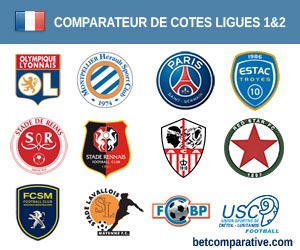 Comparateur de cotes des matchs de Football Français Ligues 1 et 2